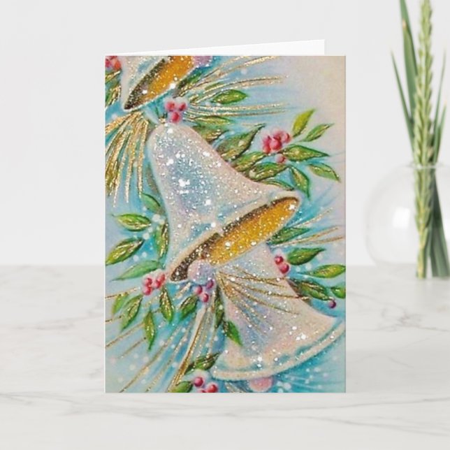 Cartes Pour Fêtes Annuelles Cloches de Noël anciennes (Devant)