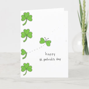 Cartes Pour Fêtes Annuelles Clover Butterfly St. Patrick's Day Folding Card