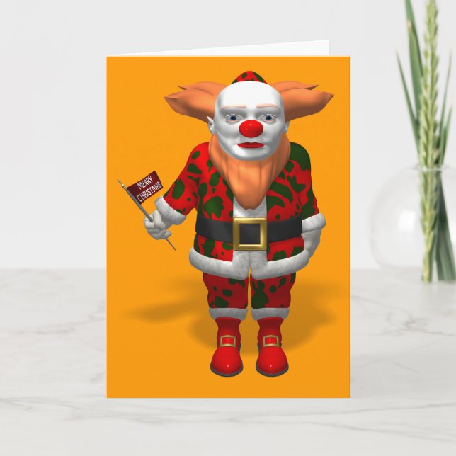 Cartes Pour Fêtes Annuelles Clown du Père Noël (Devant)