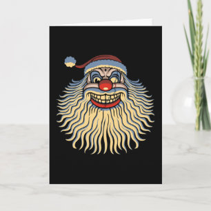 Cartes Pour Fêtes Annuelles Clown effrayant de Père Noël