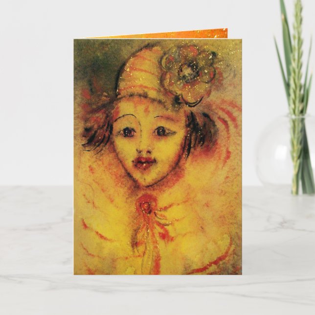 CARTES POUR FÊTES ANNUELLES CLOWN EN JAUNE (Devant)