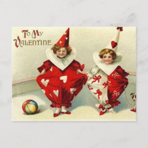 Cartes Pour Fêtes Annuelles Clowns de Saint-Valentin vintages