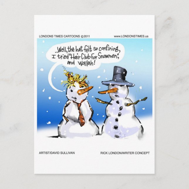 Cartes Pour Fêtes Annuelles Club De Coiffure Pour Snowmen Funky Noël (Devant)