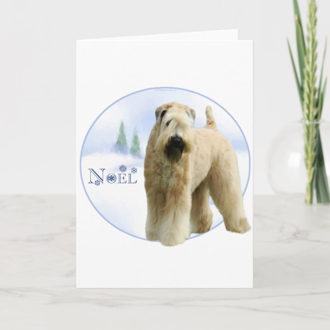 Cartes Pour Fêtes Annuelles Coated Wheaten Terrier Noel (Devant)