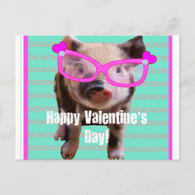 Cartes Pour Fêtes Annuelles Cochon mignon - Heureuse Sainte-Valentin (Devant)