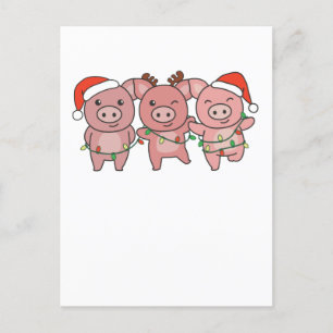 Cartes Pour Fêtes Annuelles Cochon Noël Animaux de Noël Cochons