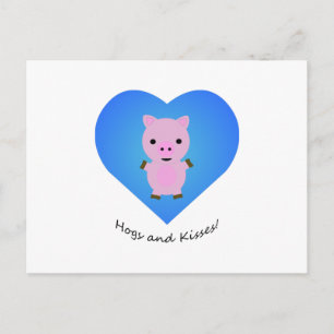 Cartes Pour Fêtes Annuelles Cochons et baisers