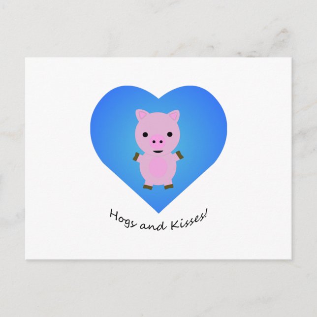 Cartes Pour Fêtes Annuelles Cochons et baisers (Devant)