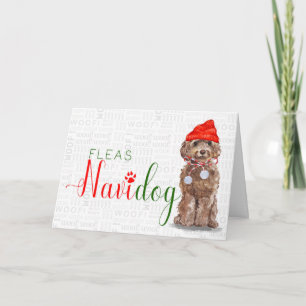Cartes Pour Fêtes Annuelles Cockapoo Brown Funny Fleas Navidog Noël