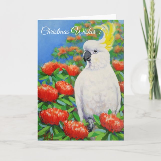 Cartes Pour Fêtes Annuelles Cockatoos - Voeux de Noël (Devant)