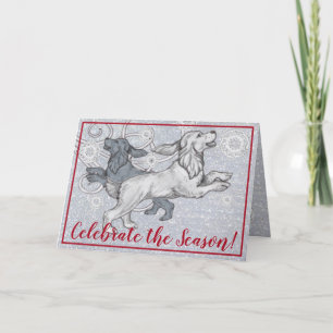 Cartes Pour Fêtes Annuelles Cocker Chiens espagnols, Parties scintillant des f