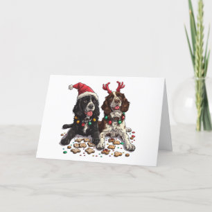 Cartes Pour Fêtes Annuelles Cocker de Noël Chiens espagnols