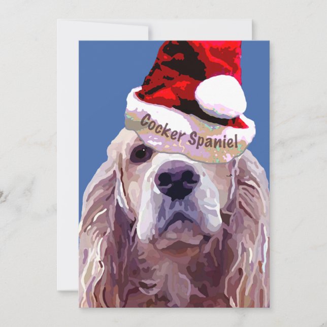 Cartes Pour Fêtes Annuelles Cocker de Noël Spaniel Grt Card Pack (Devant)