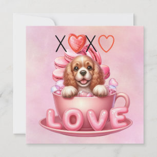 Cartes Pour Fêtes Annuelles Cocker Spaniel Chien chiot pour la Saint-Valentin