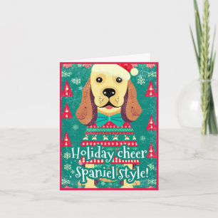 Cartes Pour Fêtes Annuelles Cocker Spaniel en pull de Noël laid Joyeux Amuseme