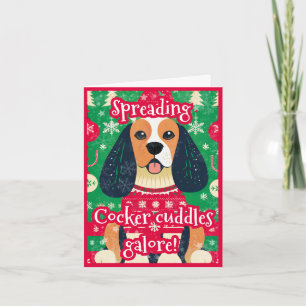 Cartes Pour Fêtes Annuelles Cocker Spaniel en pull de Noël laid Noël