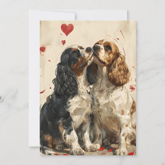 Cartes Pour Fêtes Annuelles Cocker spaniel  Saint-Valentin (Devant)