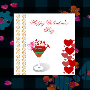 Cartes Pour Fêtes Annuelles Cocktail Love Citation Valentine Sweeping Hearts m