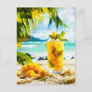 Cartes Pour Fêtes Annuelles Cocktail Mango Mint - Vibes tropicales