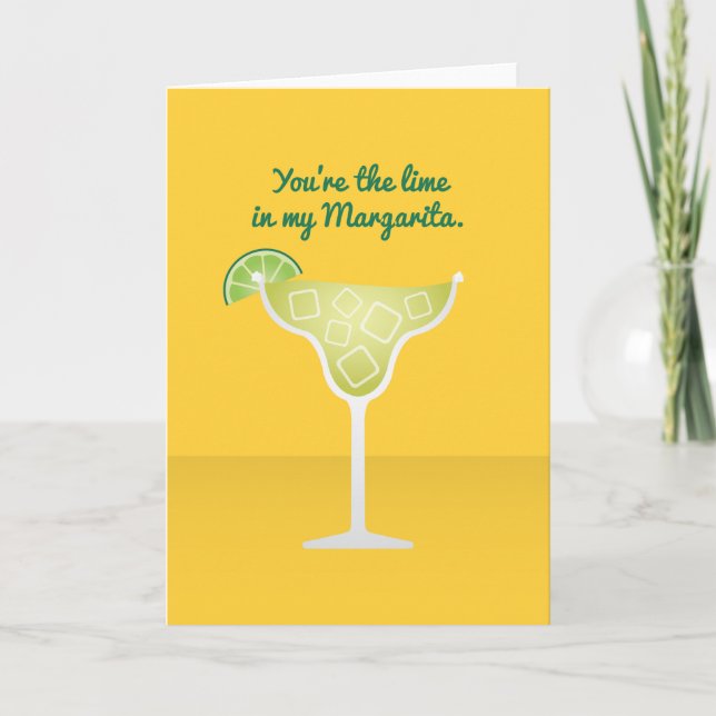 Cartes Pour Fêtes Annuelles Cocktail Valentine : La chaux dans ma Margarita (Devant)