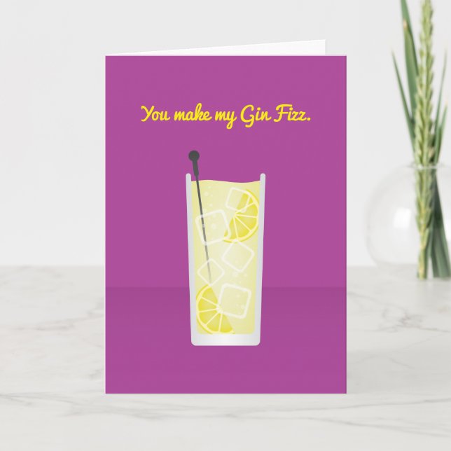 Cartes Pour Fêtes Annuelles Cocktail Valentine : You make my gin fizz (Devant)