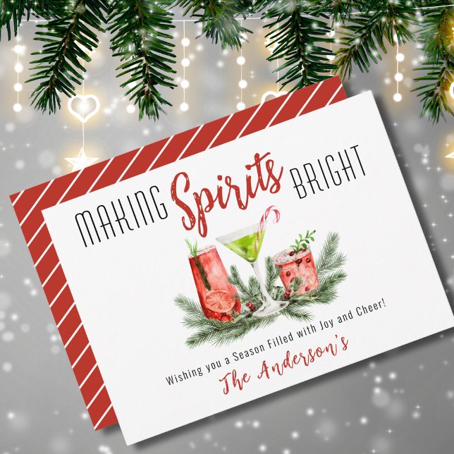 Cartes Pour Fêtes Annuelles Cocktails Festifs Faisant Des Esprits Aquarelle Lu (Créateur téléchargé)
