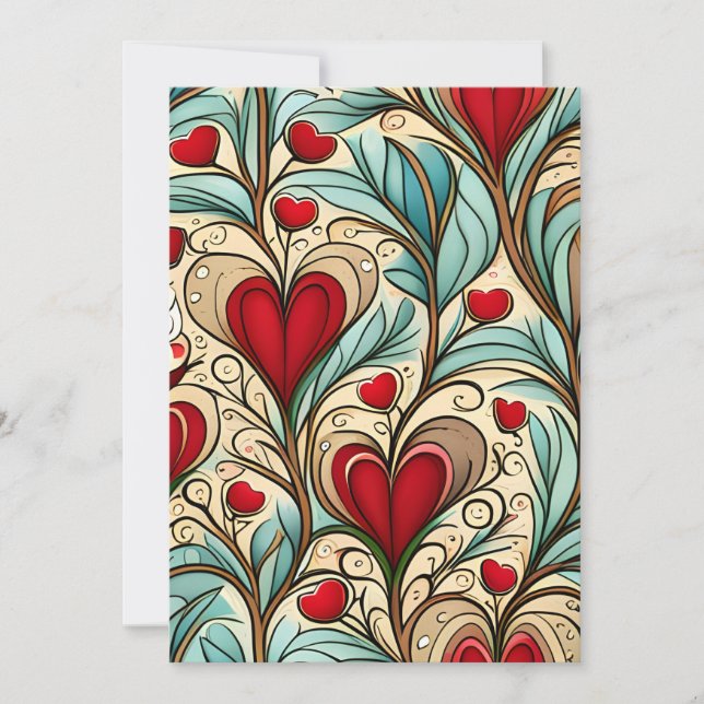 Cartes Pour Fêtes Annuelles Coeur (Devant)