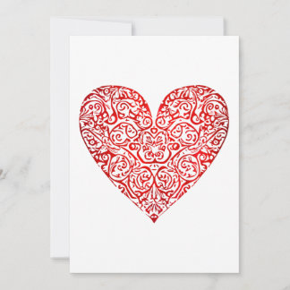 Cartes Pour Fêtes Annuelles Cœur abstrait d'amour gribouillé n° 02