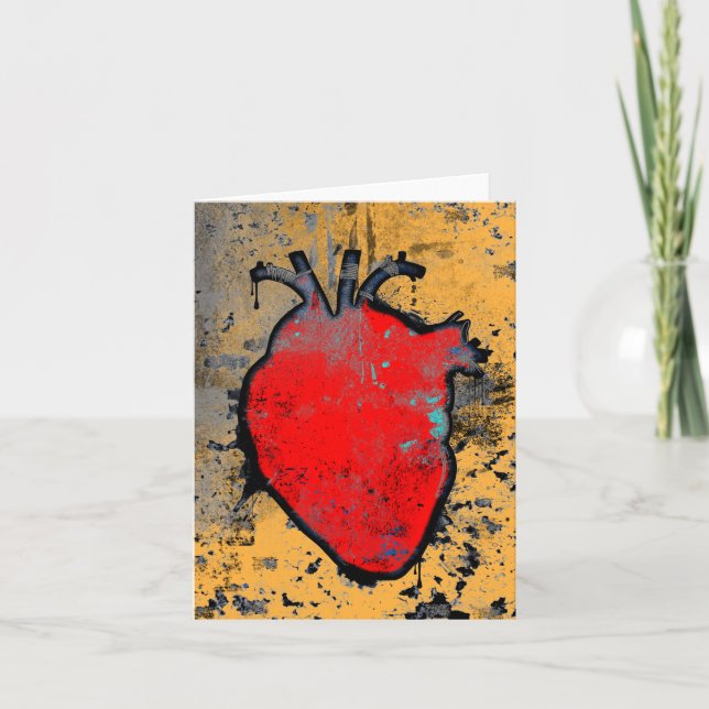 Cartes Pour Fêtes Annuelles coeur anatomique (Devant)