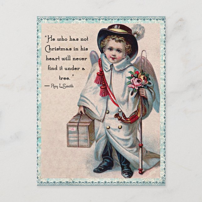 Cartes Pour Fêtes Annuelles Coeur Ange de Noël (Devant)