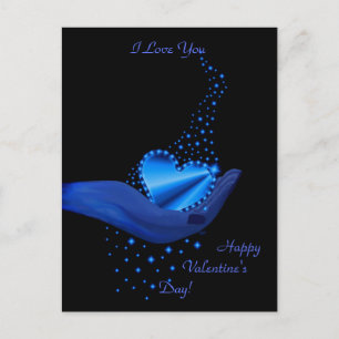 Cartes Pour Fêtes Annuelles Coeur arc-en-ciel en main avec étoiles