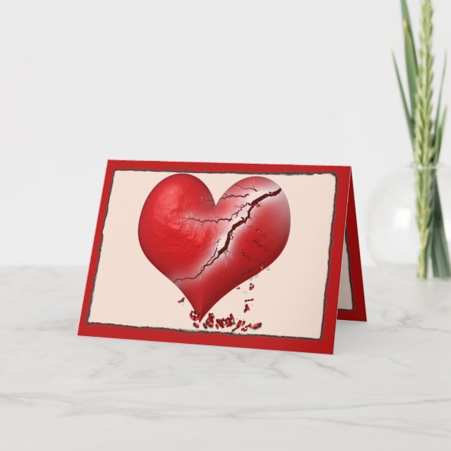 Cartes Pour Fêtes Annuelles Coeur brisant (Devant)
