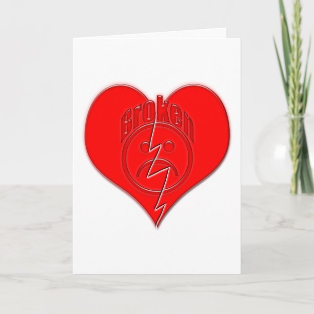 Cartes Pour Fêtes Annuelles Coeur brisé visage triste (Devant)