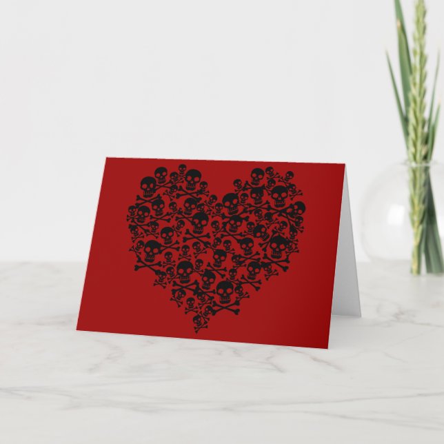 Cartes Pour Fêtes Annuelles Coeur crâne (Devant)