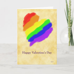 Cartes Pour Fêtes Annuelles Coeur d'arc-en-ciel : Valentines gais