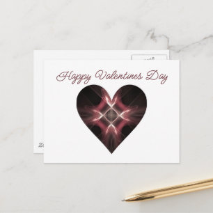 Cartes Pour Fêtes Annuelles Cœur d'art fractal rouge et noir Joyeuse Saint-Val