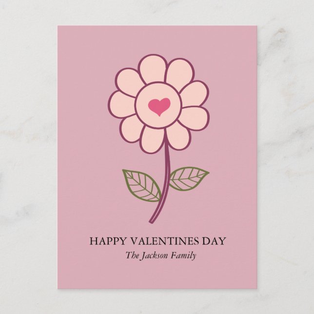 Cartes Pour Fêtes Annuelles coeur de fleur (Devant)