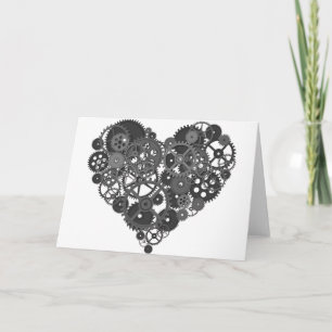 Cartes Pour Fêtes Annuelles Coeur de Grey Gears