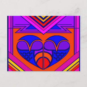 Cartes Pour Fêtes Annuelles Cœur de la Saint-Valentin Art Déco