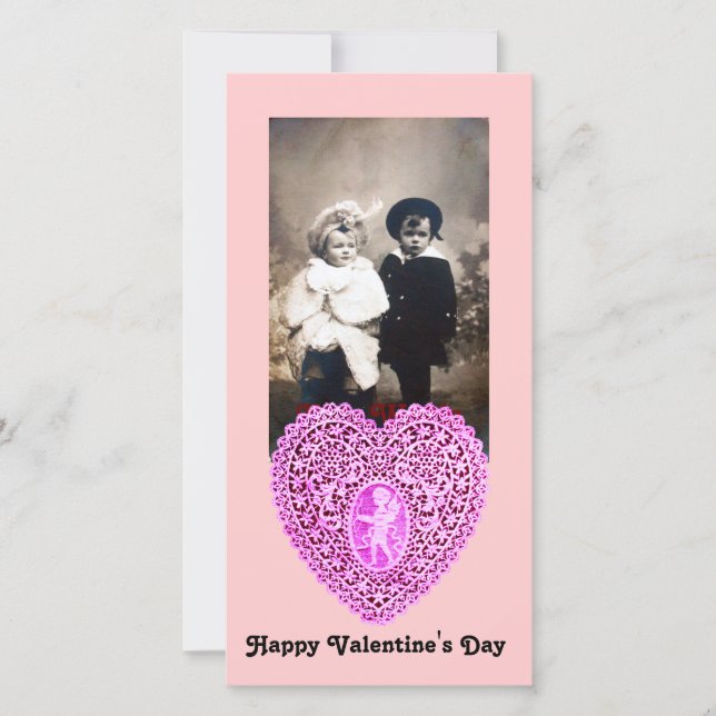 Cartes Pour Fêtes Annuelles COEUR DE LAMPE CUPID, rose (Devant)