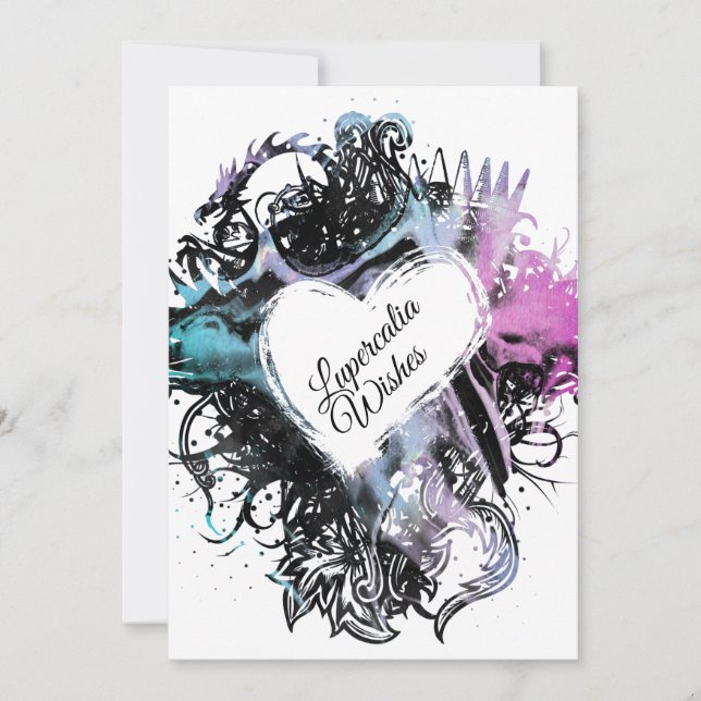Cartes Pour Fêtes Annuelles Coeur de marbre brillant Lupercalia Valentine (Devant)