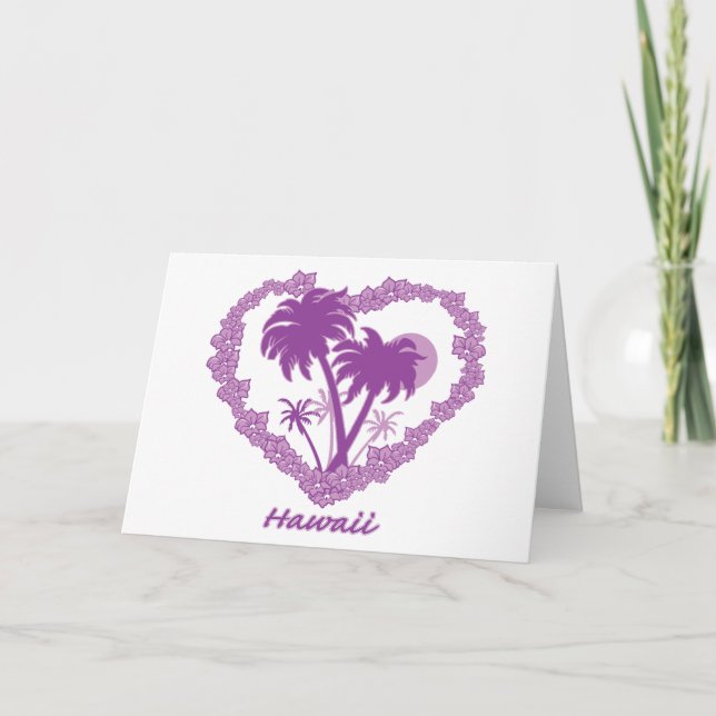 Cartes Pour Fêtes Annuelles Coeur de palmiers hawaïens (Devant)