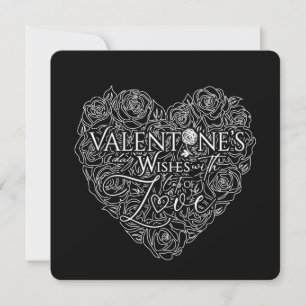 Cartes Pour Fêtes Annuelles Cœur de rose minimaliste Ligne artistique de la Sa