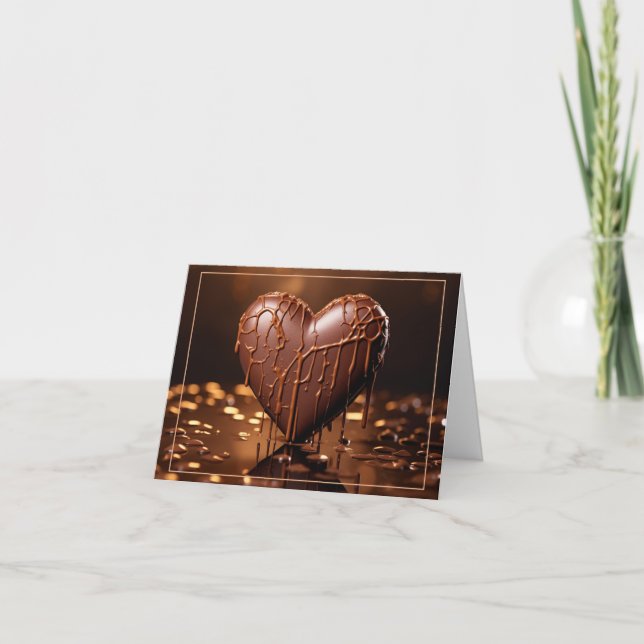 Cartes Pour Fêtes Annuelles Cœur de Saint-Valentin au Chocolat Intense (Devant)