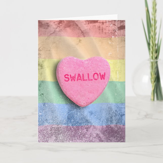 Cartes Pour Fêtes Annuelles Coeur de sucrerie d'hirondelle (Devant)