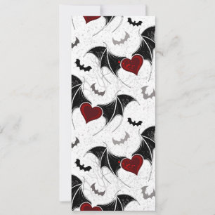 Cartes Pour Fêtes Annuelles Coeur d'Halloween avec ailes de chauve-souris noir