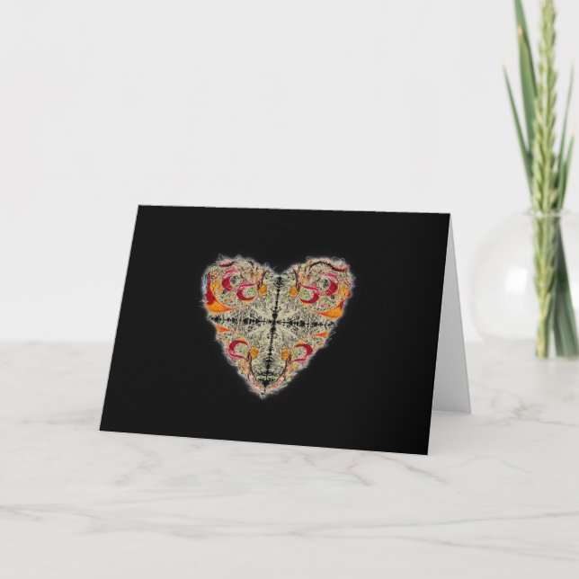 Cartes Pour Fêtes Annuelles Coeur élégant (Devant)