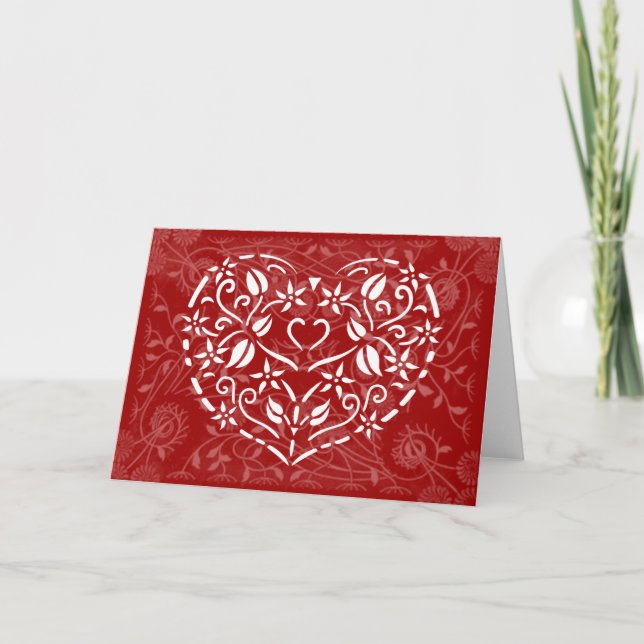 Cartes Pour Fêtes Annuelles Coeur en filigrane (Devant)