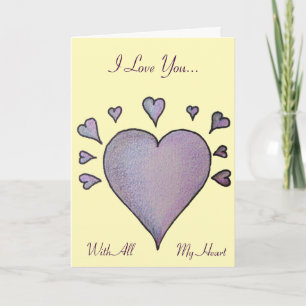 Cartes Pour Fêtes Annuelles coeur et petits coeurs avec verset d'amour origina
