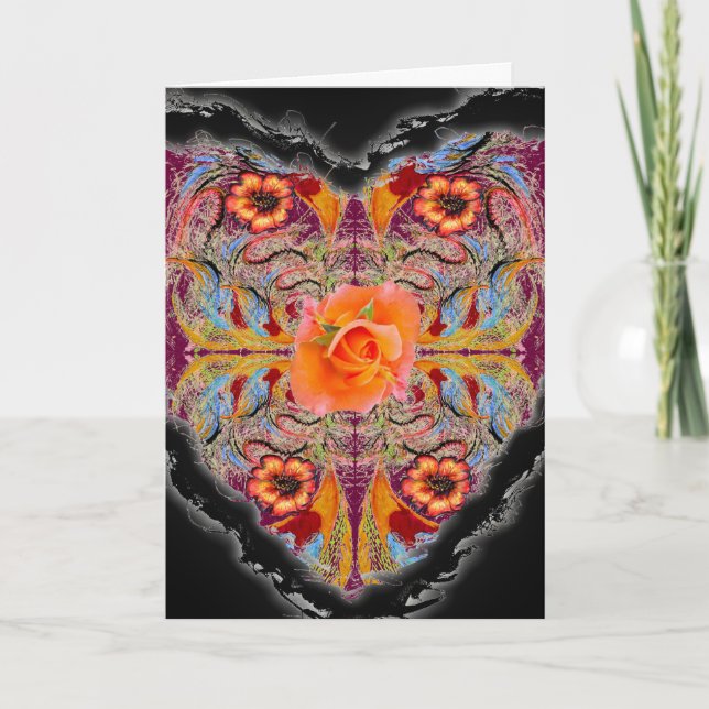 Cartes Pour Fêtes Annuelles Coeur florant Valentine Neovictorian (Devant)